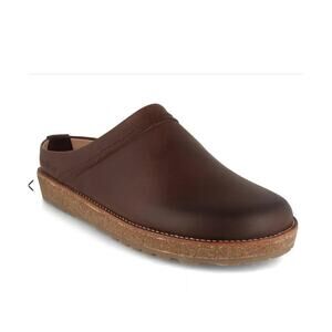 HAFLINGER 41 Unisex Leather Clogs $170 Travel Classic Men 8 Women 10 Dark Brown